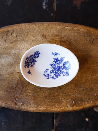 Handmade Blue Floral Oval Dish