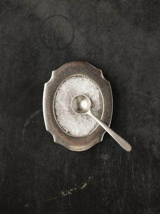 Pewter Salt Cellar & Spoon