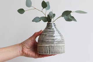 Handmade Striped Bud Vase