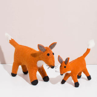Hand Felted Wool Fox - in 2 sizes